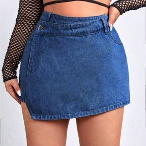 Blue Denim Mini Skort